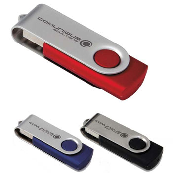 PEN DRIVE GIRATóRIO EM METAL E PLáSTICO.
